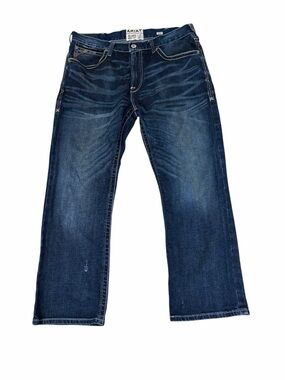 Ariat M4 Relaxed Bootcut Denim Jeans Mens 36x30 Western Rodeo Distressed READ
